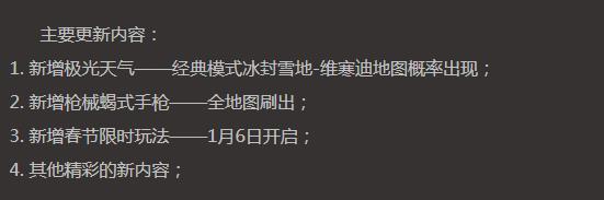 绝地求生刺激战场一月新版，用户体验UP新武器新天气安排 风格 枪界 死亡回放 动作 光子 极光 雪地 手枪 体验服 激战 刺激战场 天气 新闻资讯  第1张