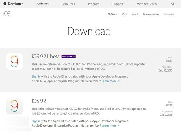 苹果iOS9.2.1系统开发者预览版Beta1发布 周到 预料 s9 ios ios9 苹果 新闻资讯  第1张