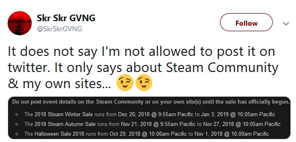 Steam平台近期三次打折促销活动日期曝光 推特网 工具包 12月20 11月1 2月20 万圣节 冬季 11月27 万圣 打折 新闻资讯  第2张