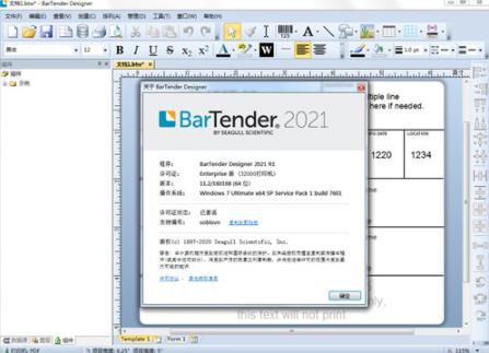 bartender2022(条码标签设计打印工具) tender 数据库 art 2022 条码 on strong 打印 ar 2 软件下载  第1张